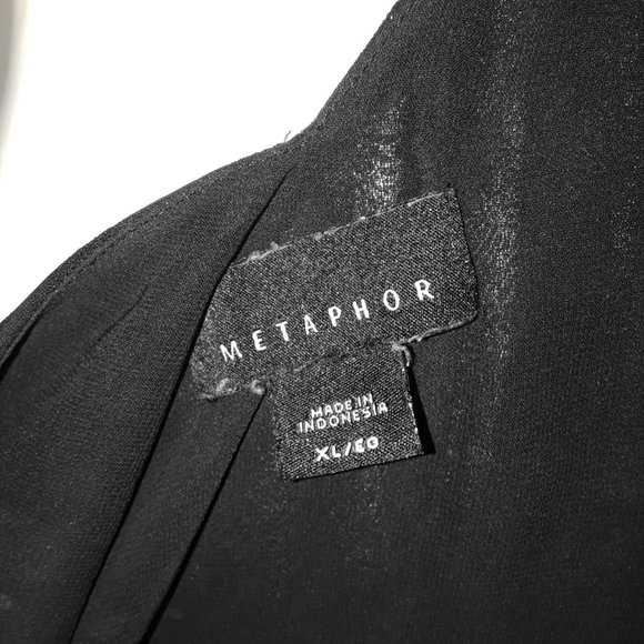 Vintage Metaphor Black Lined Striped Floral Flowy Circle Tank Top XL - Picture 6 of 6